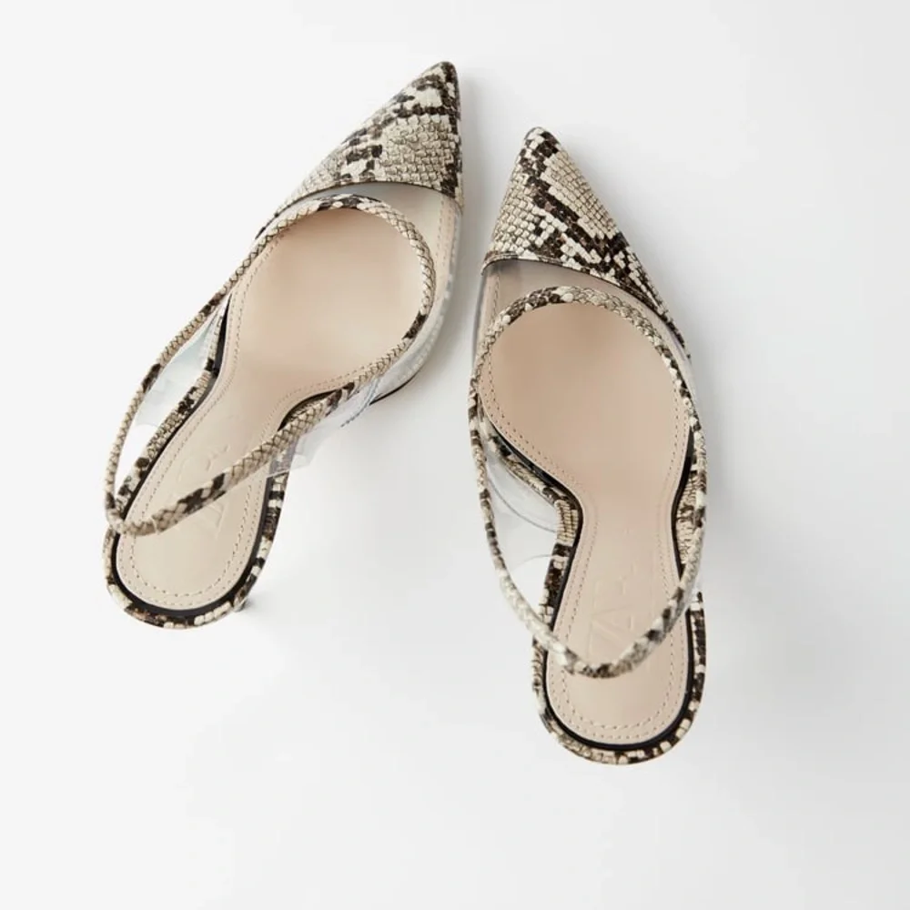 ZARA ANIMAL PRINT VINYL HIGH HEEL SHOES